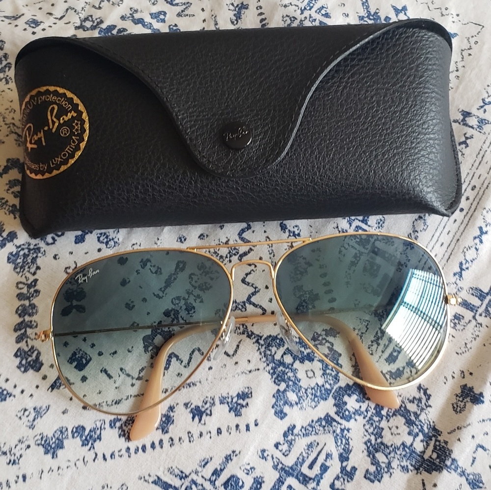 Authentic like new womens blue aviators